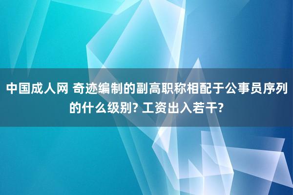 中国成人网 奇迹编制的副高职称相配于公事员序列的什么级别? 工资出入若干?