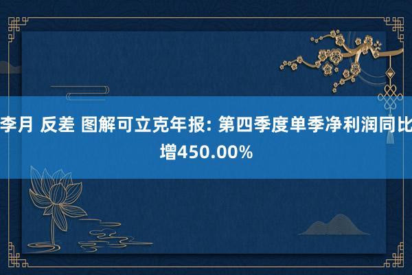 李月 反差 图解可立克年报: 第四季度单季净利润同比增450.00%